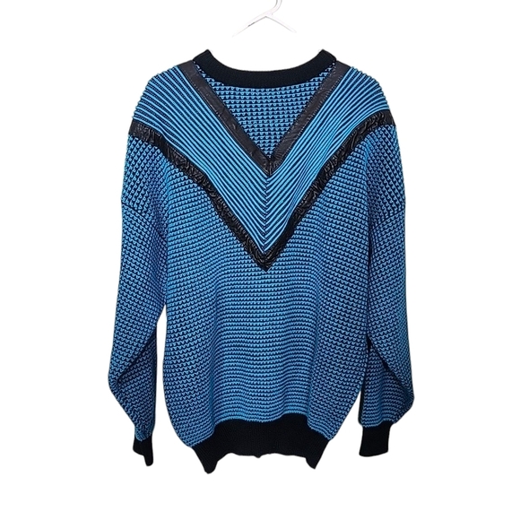 Urban Works Vintage Leather Trim Sweater. Oversized Medium - Picture 4 of 8